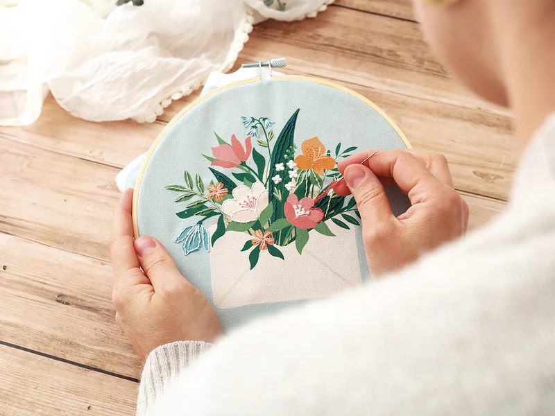 Kit broderie partielle - Bouquet