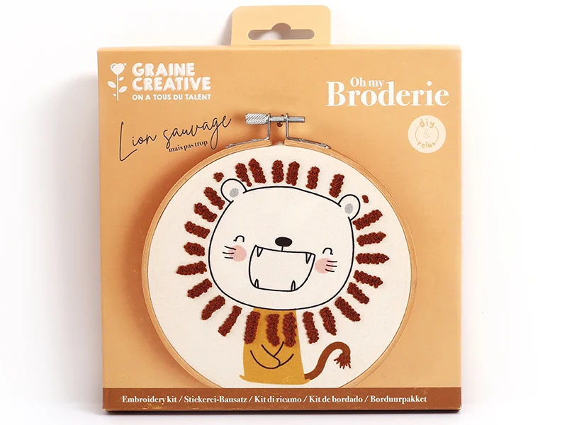 Kit de broderie partielle - Lion (Débutants)