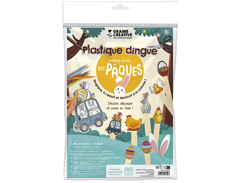 Kit plastique dingue 8 décorations de pâques pour enfants