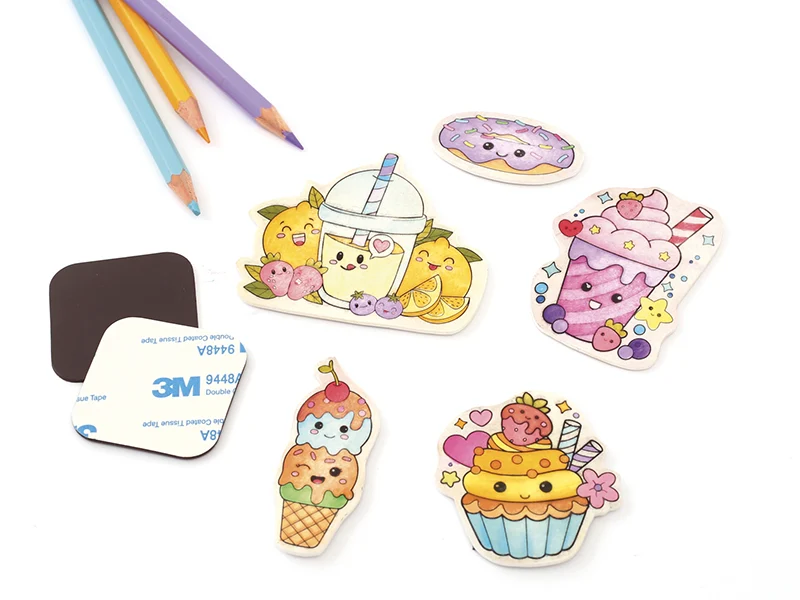 Kit plastique fou aimants kawaii à colorier pour enfants