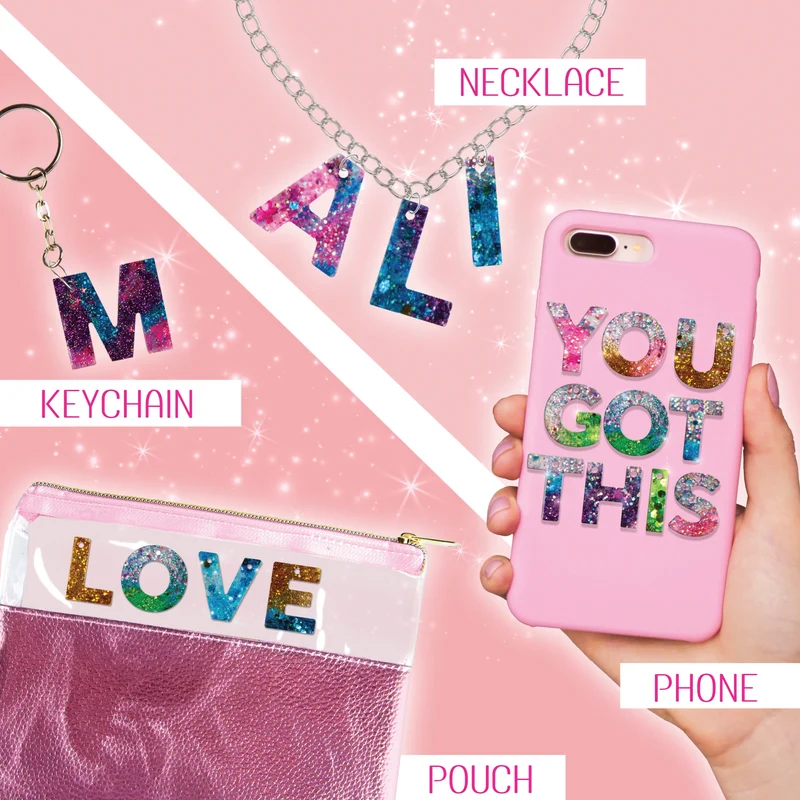 Resin Letter Charm Set