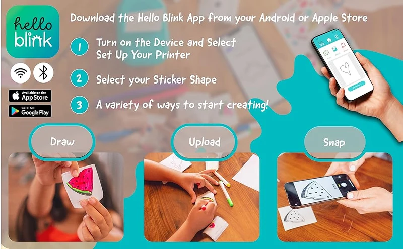 Hello Blink - Sticker Maker - Refill Pack with 80 Foil Stickers