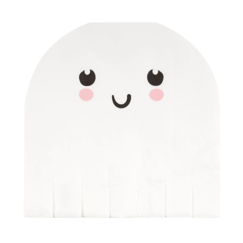 Adorable Halloween Large Ghost Shaped Lunch Napkins, 16 Count