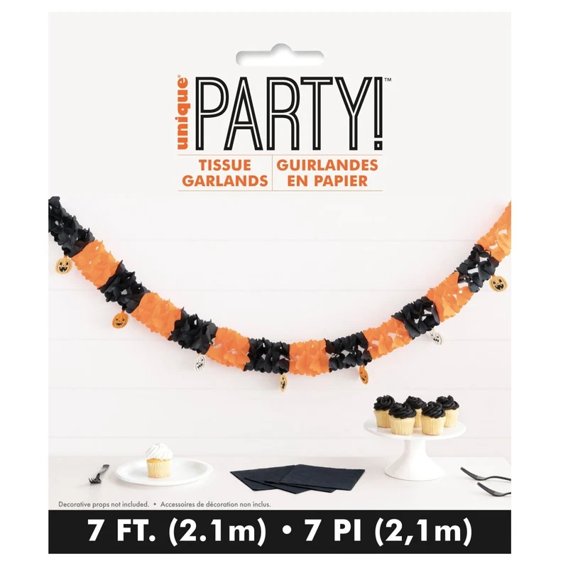 Halloween Bash Tissue Paper Garland, 84 Inches, 1 Count