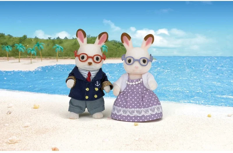 Calico Critters Chocolate Rabbit Grandparents