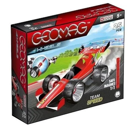 Geomag Wheels Red Team Speed / Voiture de course de Formule 1 de l'équipe Rouge Speed