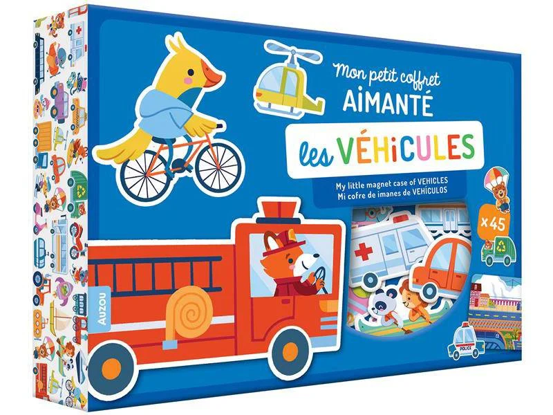 Mon petit coffret aimanté - Les véhicules - Auzou