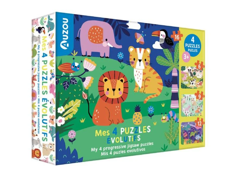 Mes 4 puzzles évolutifs - Auzou