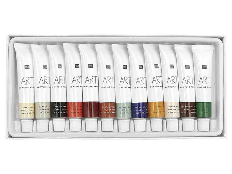 Set de 12 tubes de peinture acrylique - Terre