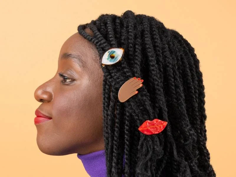 Barrette cheveux - Oeil bleu