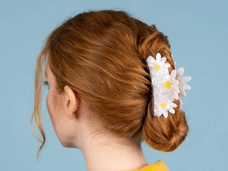 Grande pince à cheveux - Pâquerettes