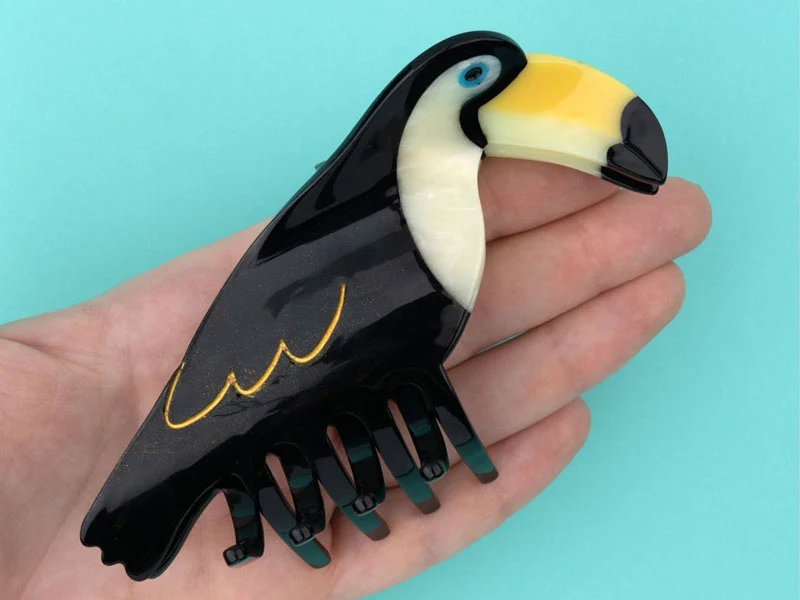 Grande pince à cheveux - Toucan