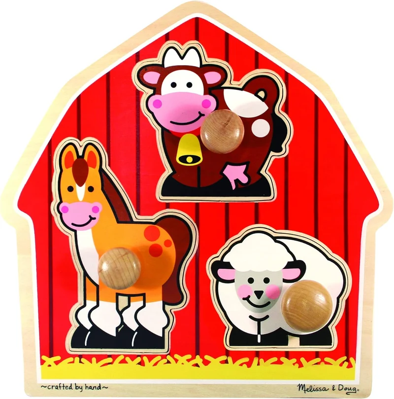 Barnyard Animals Jumbo Knob Puzzle - 3 Pieces