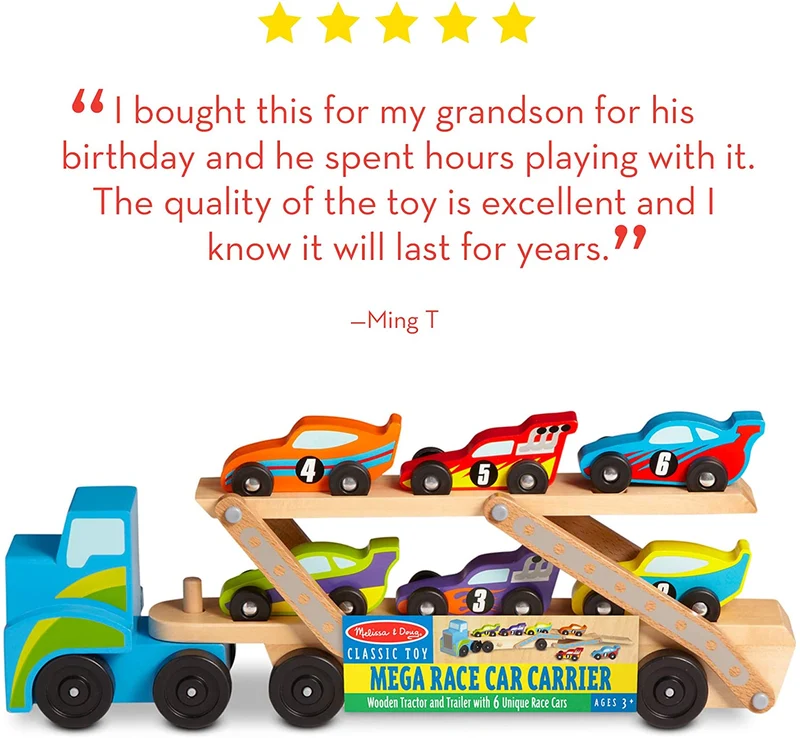 Melissa & Doug Mega Race Car Carrier