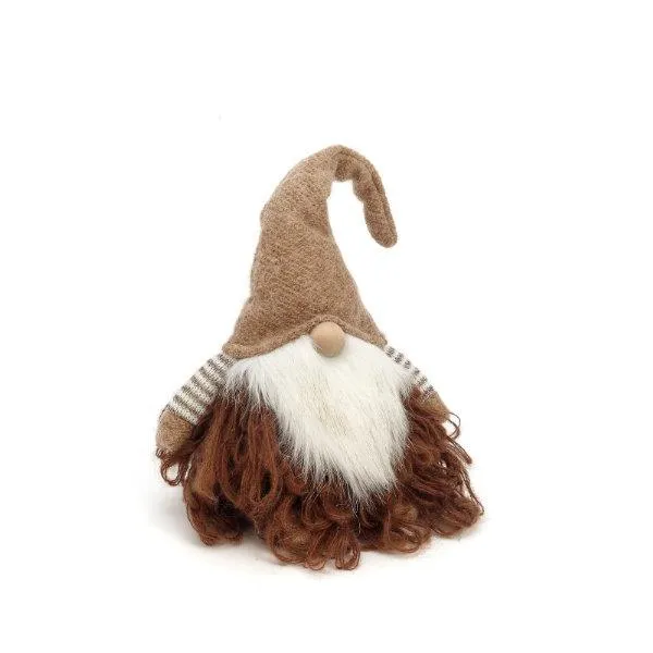 Santa Gnome Plush Figurine (Brown) / Figurine en peluche de gnome du Père Noël (marron)