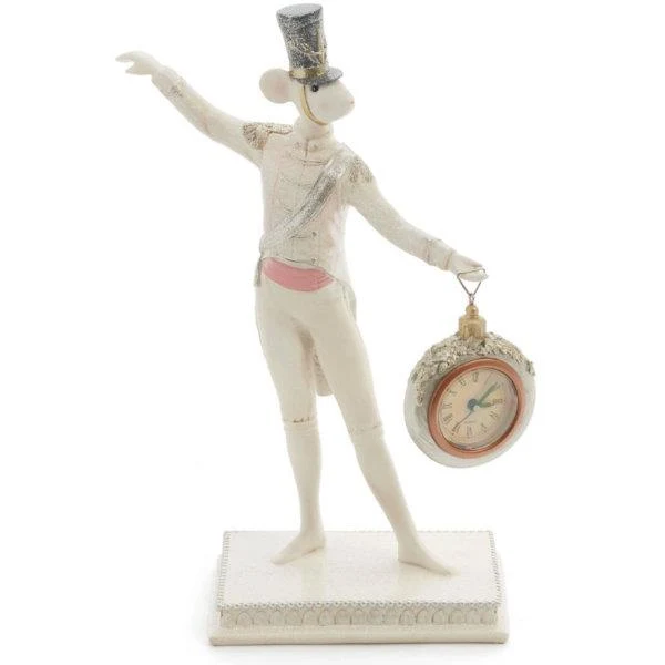 Mouse With Clock Figurine / Figurine souris avec horloge