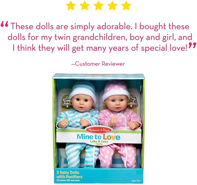 Melissa & Doug Mine to Love Twins Baby Dolls