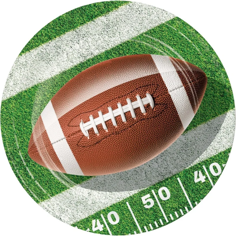 Fan Zone Small Round Dessert Paper Plates, 7 Inches, 8 Count