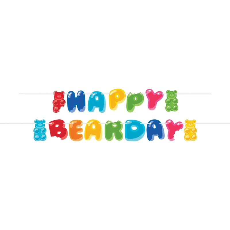Gummy Bear Bash 'Happy Birthday' Paper Banner, 2 Count