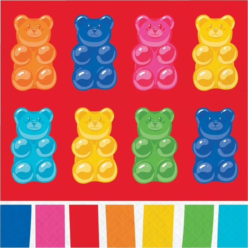 Gummy Bear Bash Large Lunch Napkins, 16 Count