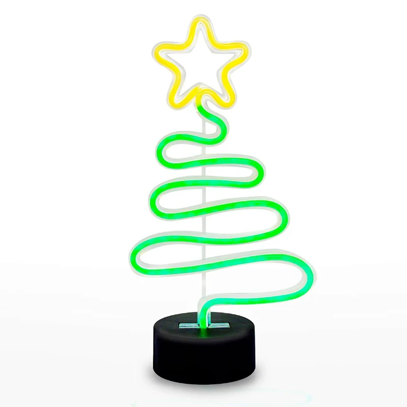 Festive Neon Christmas Tree Light