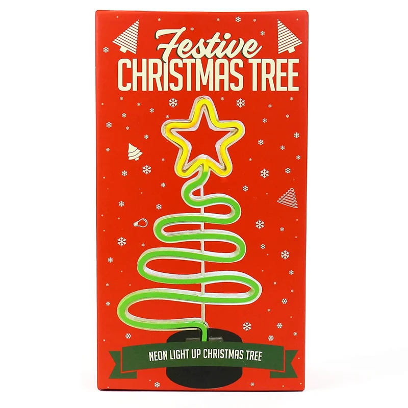 Festive Neon Christmas Tree Light