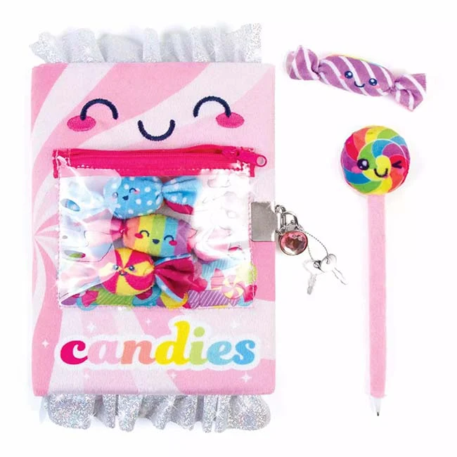 3C4G: Candy Plush Pocket Locking Journal W/ Pen