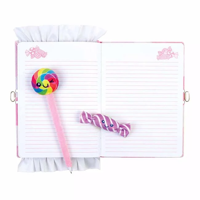 3C4G: Candy Plush Pocket Locking Journal W/ Pen
