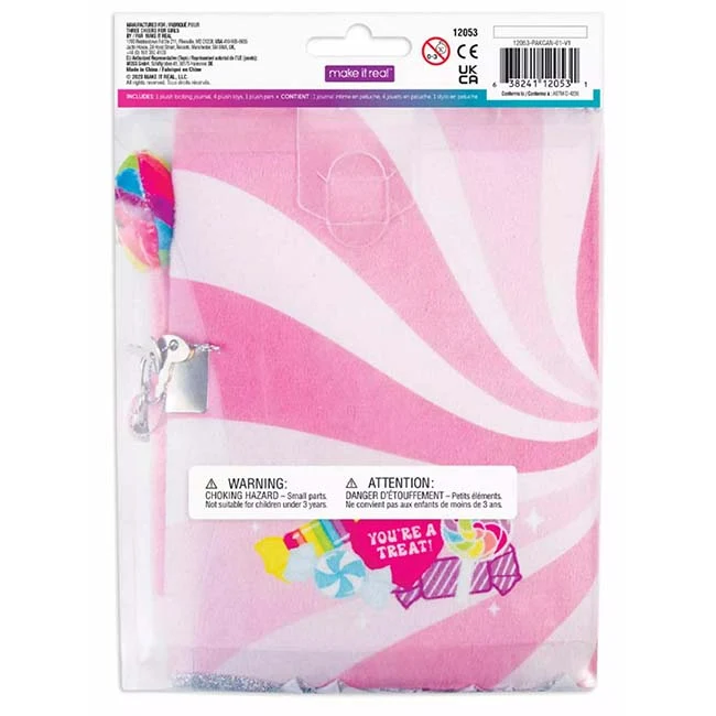 3C4G: Candy Plush Pocket Locking Journal W/ Pen