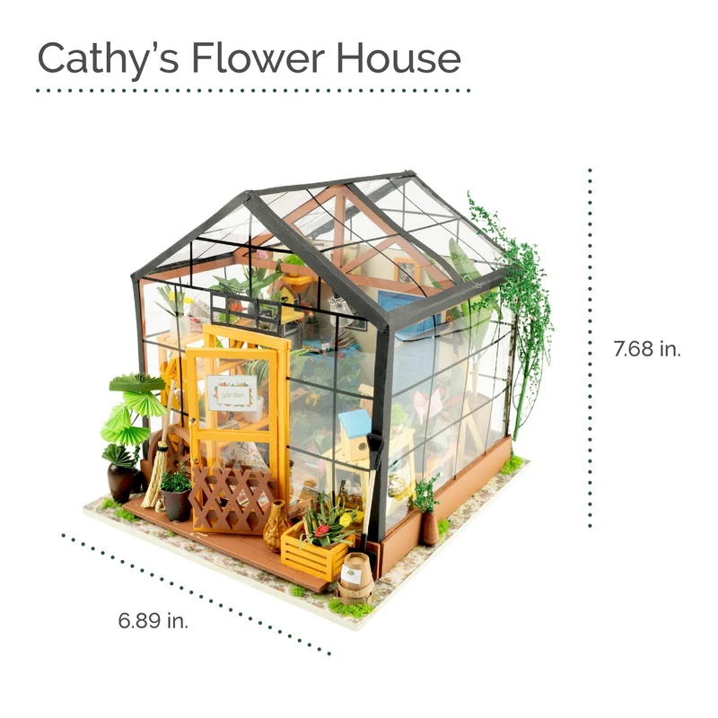Cathy's Flower House DIY Miniature Dollhouse Kit