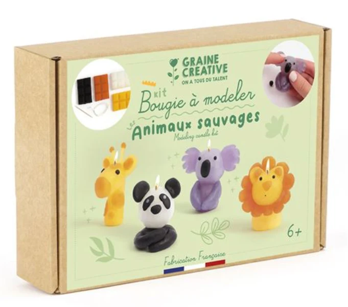 Kit DIY bougies à modeler animaux sauvages
