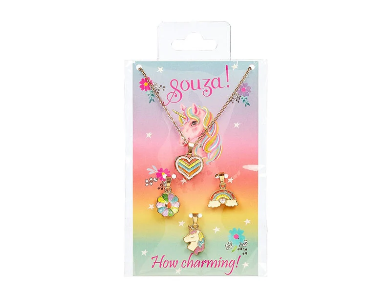 Set collier et 3 pendentifs Licorne - Souza