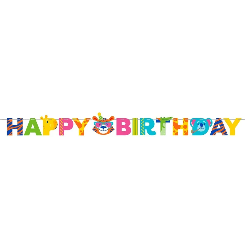 Animal Jamboree 'Happy Birthday' Paper Banner, 1 Count