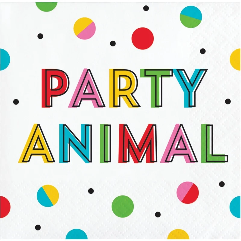 Animal Jamboree Small Beverage Napkins, 16 Count