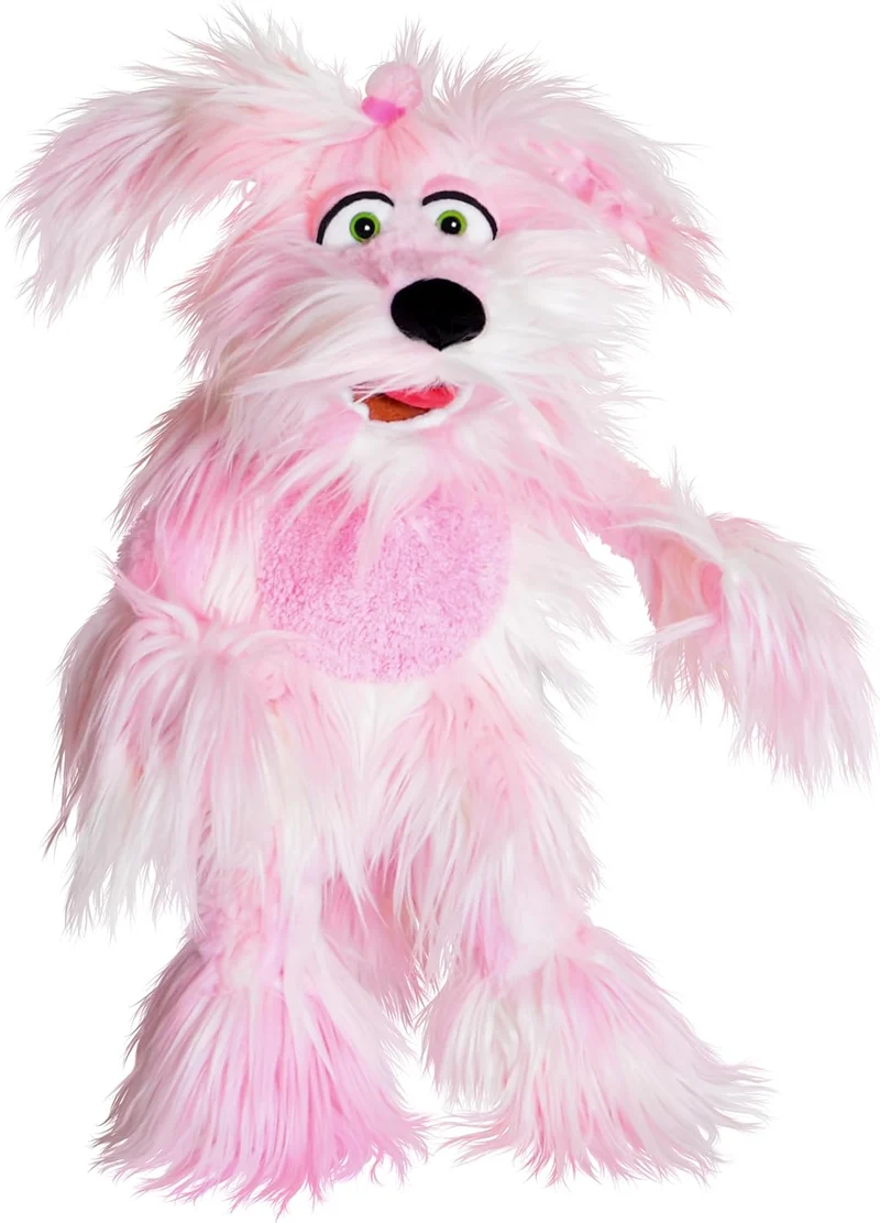 Living Puppets 20-Inch Plush Pink Dog Puppy Hand Puppet