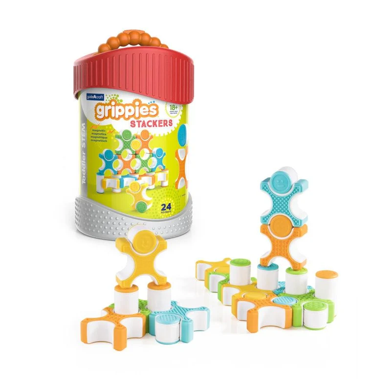 Guidecraft Grippies Magnetic Stackers 24Pcs / Empileurs magnétiques 24 pièces