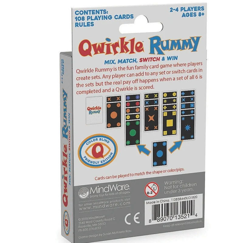 Qwirkle Rummy Color Blind Edition