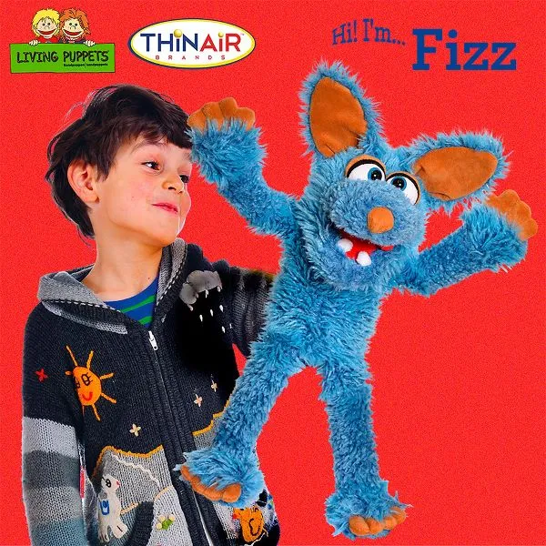 Living Puppets: Fizz The Blue Dog - 18" Plush Hand Puppet