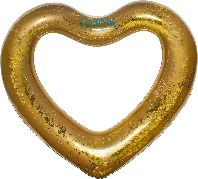 Gold Glitter Heart Float