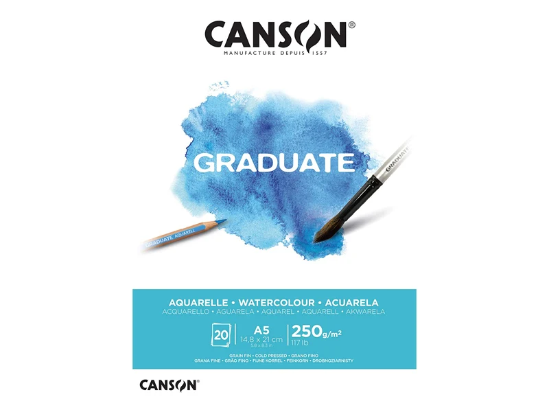 Bloc de dessin Graduate Aquarelle A5 - 250g/m² Canson