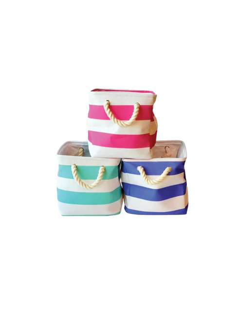 Striped Canvas Tote - 3 Colors