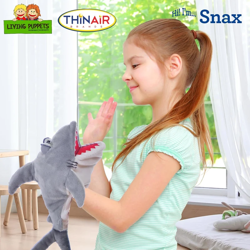 Living Puppets: Snax The Friendly Shark - 12" Plush Hand Puppet