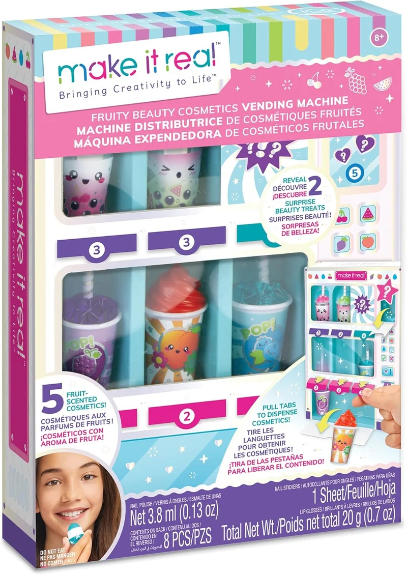 Fruity Beauty Cosmetics Vending Machine - Dispense 5 Fruit Scented Lip Glosses