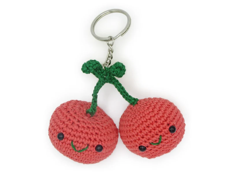 Kit crochet - Pendentif sac / porte clé - Cerise
