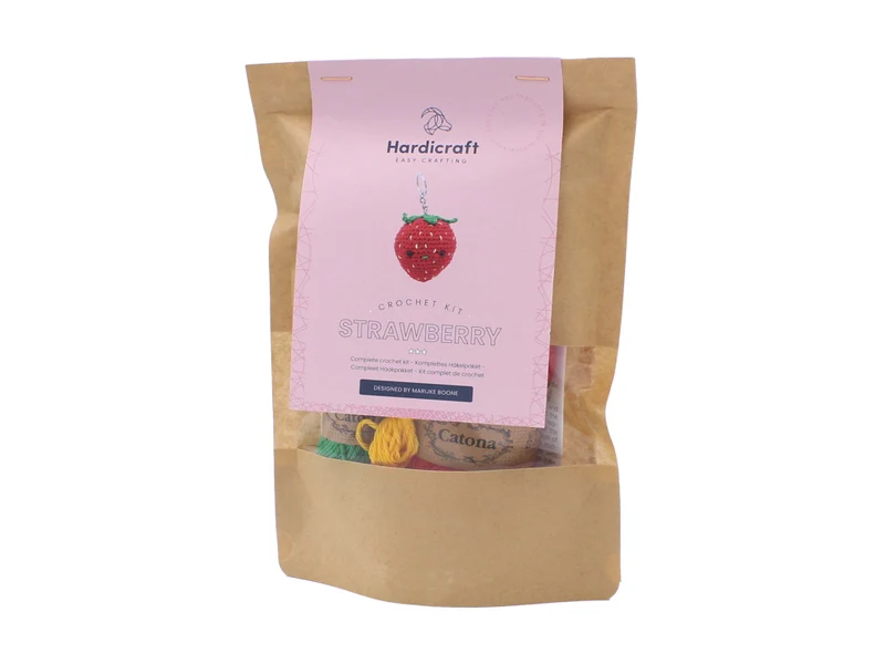 Kit crochet - Pendentif sac / porte clé - Fraise