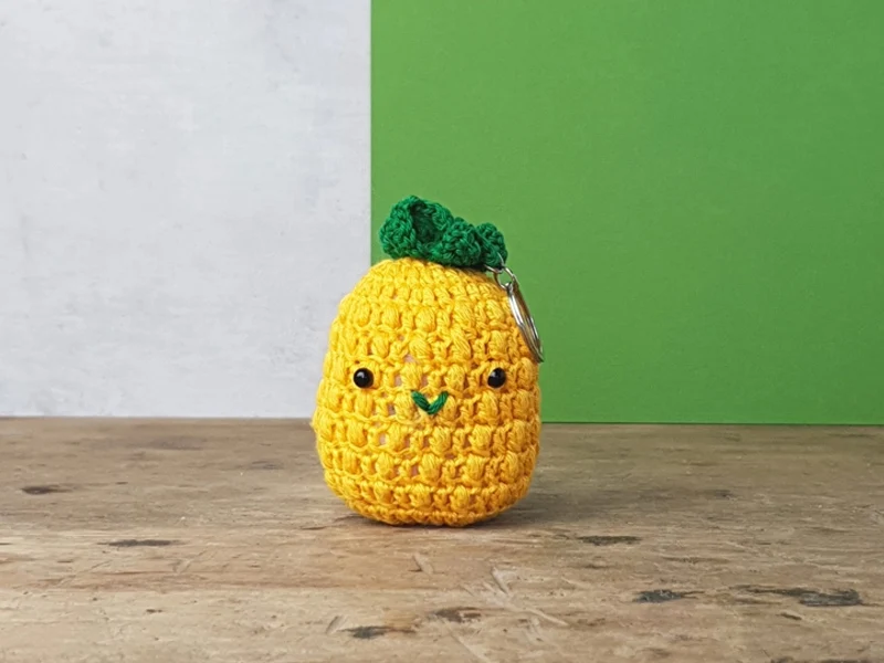 Kit crochet - Pendentif sac / porte clé - Ananas