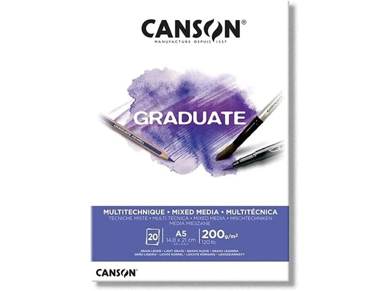 Bloc de dessin Graduate mixed media A5 - 200g/ m²