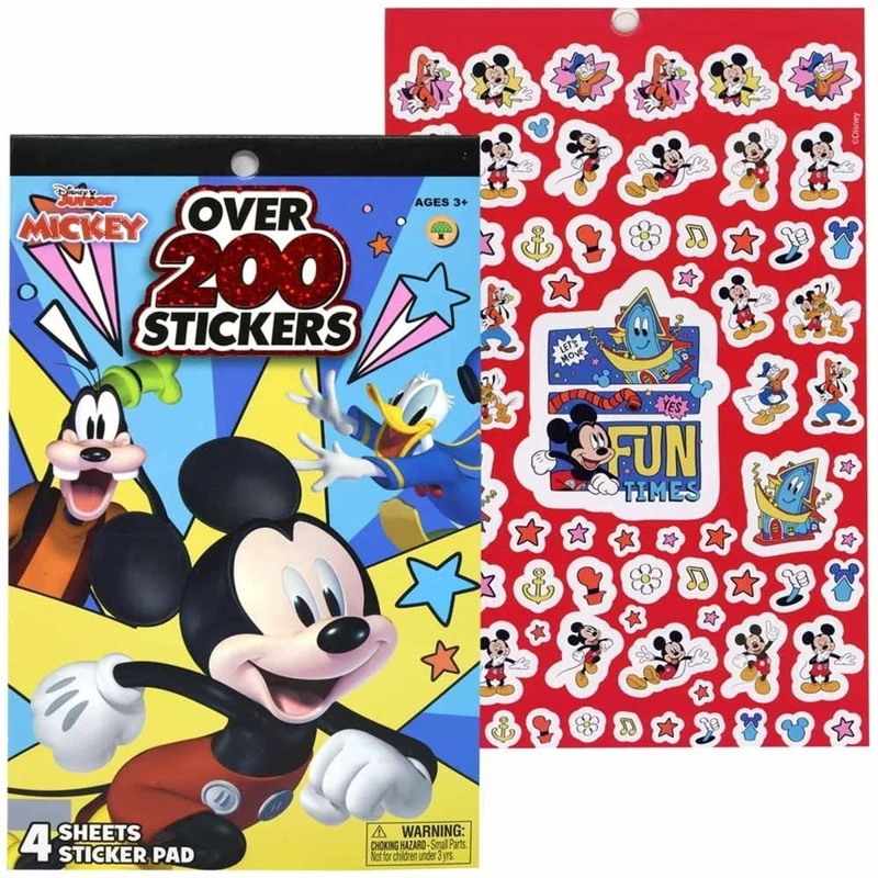 Disney Mickey Mouse Sticker Pad, 4 Sticker Sheets, 200 Count