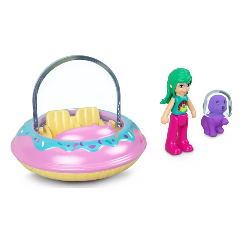 Pollyville Micro Doll with Car & Pet Playset