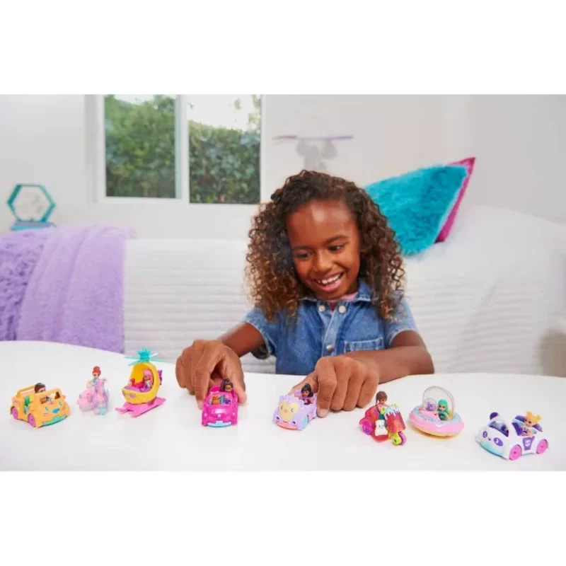 Pollyville Micro Doll with Car & Pet Playset